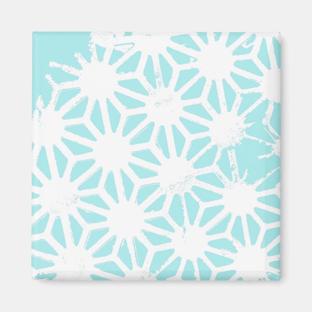Turquoise geometric pattern magnet (Front)