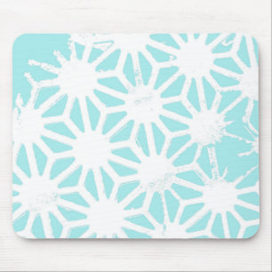 Turquoise geometric pattern mouse mat