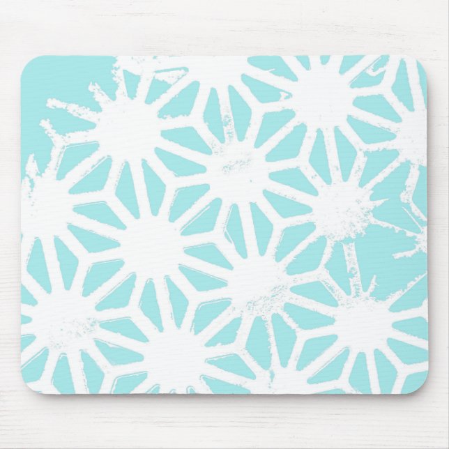 Turquoise geometric pattern mouse mat (Front)