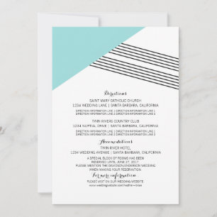 Turquoise Geometric Stripe Information Card