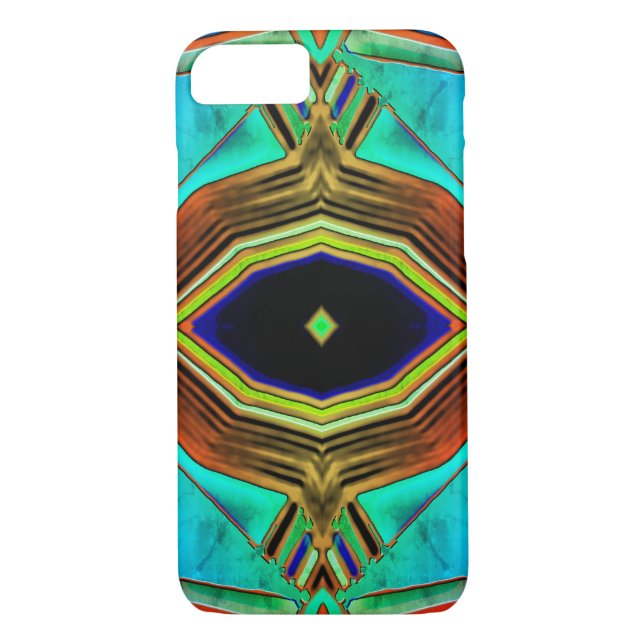 Turquoise Geometrical Design Shapes Case-Mate iPhone Case (Back)