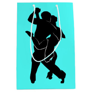 Turquoise Gift Bag with Tango Dancers Choose Colou