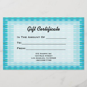 Turquoise Gift Certificate