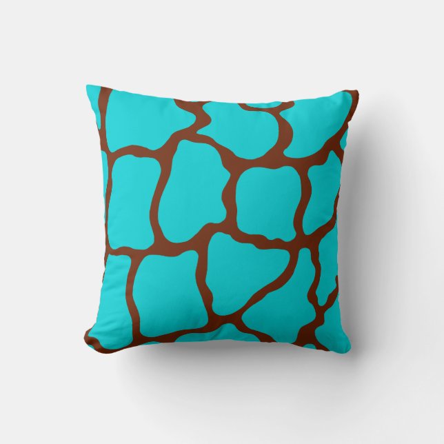 Turquoise Giraffe Pillow (Front)