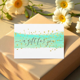 Turquoise Glitter Business Gift Certificate