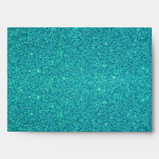 Turquoise glitter envelope (Front)