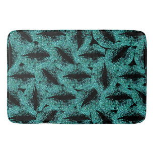 Turquoise Glitter Lips #3 Bath Mat