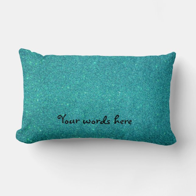 Turquoise glitter lumbar cushion (Front)