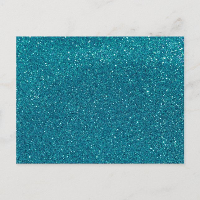 Turquoise Glitter Sparkles Postcard (Front)