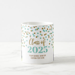 Turquoise Gold Class of 2025 Coffee Mug