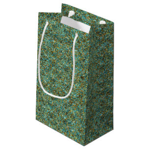 Turquoise-Gold Glitter-GIFT BAG s