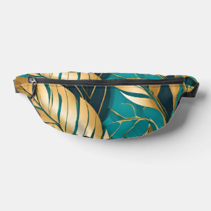 Turquoise Gold Popular Boho Leaves Collection Bum Bags