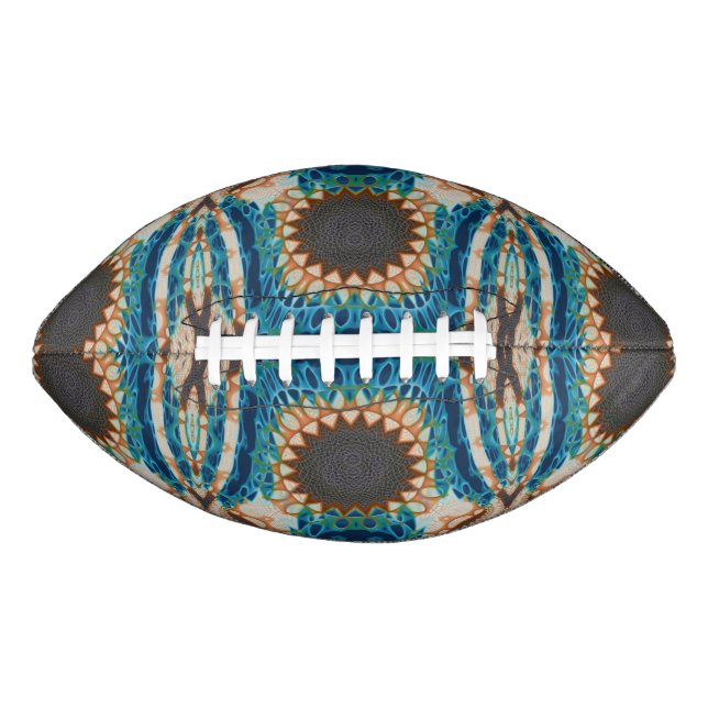 Turquoise Gold Sun Southwestern Art American Football (Front)