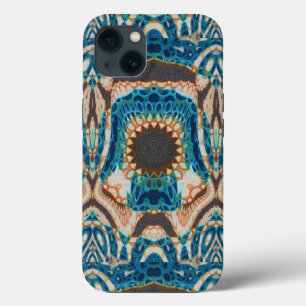 Turquoise Gold Sun Southwestern Art iPhone 13 Case