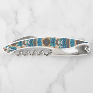 Turquoise Gold Sun Southwestern Art Corkscrew