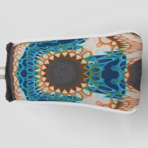 Turquoise Gold Sun Southwestern Art Golf Head Cover