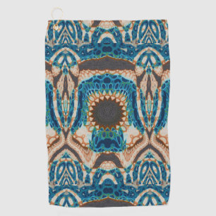 Turquoise Gold Sun Southwestern Art Golf Towel
