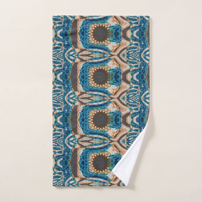 Turquoise Gold Sun Southwestern Art Hand Towel (Hand Towel)