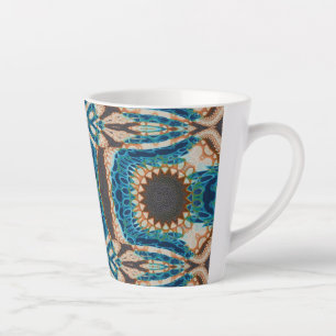 Turquoise Gold Sun Southwestern Art Latte Mug