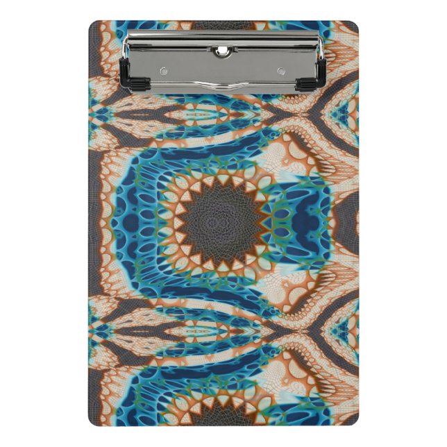 Turquoise Gold Sun Southwestern Art Mini Clipboard (Front)