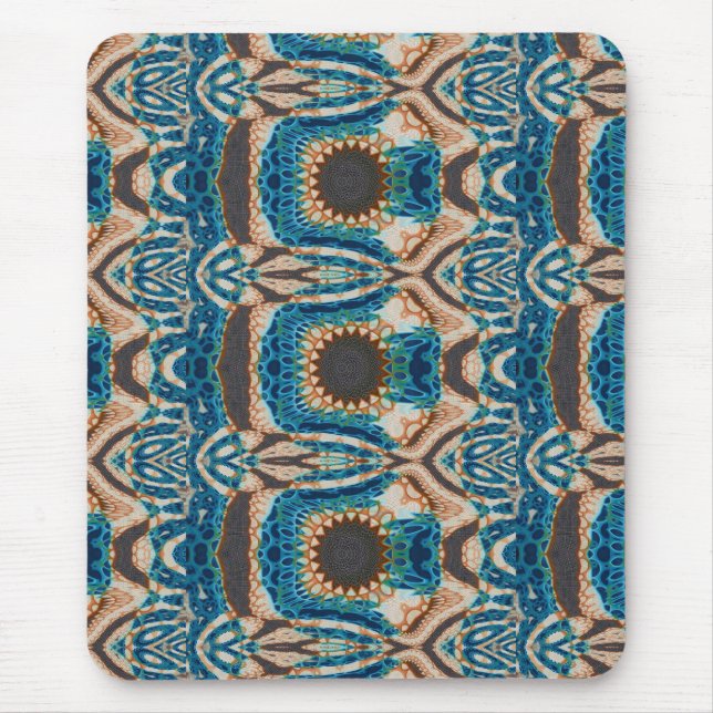 Turquoise Gold Sun Southwestern Art Mouse Mat (Front)