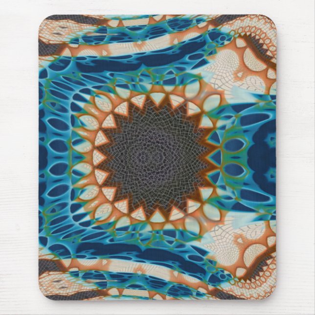Turquoise Gold Sun Southwestern Art Mouse Mat (Front)
