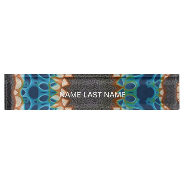 Turquoise Gold Sun Southwestern Art Nameplate (Front)