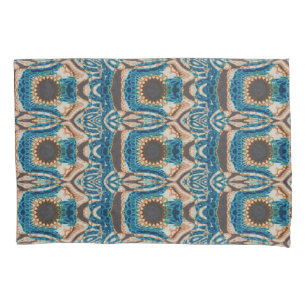 Turquoise Gold Sun Southwestern Art Pillowcase