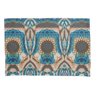 Turquoise Gold Sun Southwestern Art Pillowcase