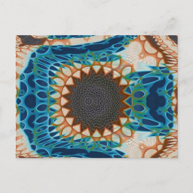 Turquoise Gold Sun Southwestern Art Postcard (Front)