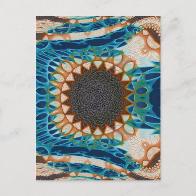 Turquoise Gold Sun Southwestern Art Postcard (Front)