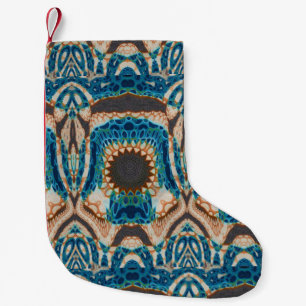 Turquoise Gold Sun Southwestern Art Small Christmas Stocking