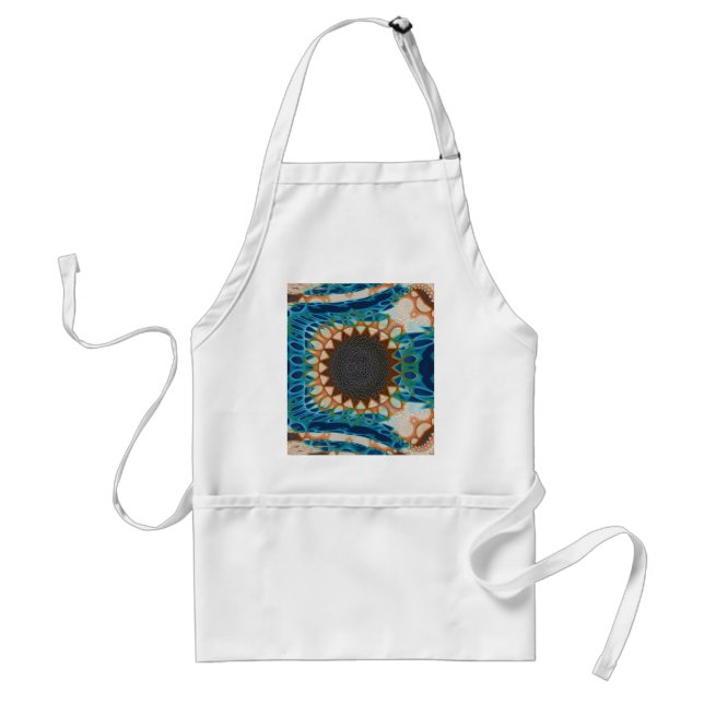Turquoise Gold Sun Southwestern Art Standard Apron (Front)