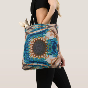 Turquoise Gold Sun Southwestern Art Tote Bag