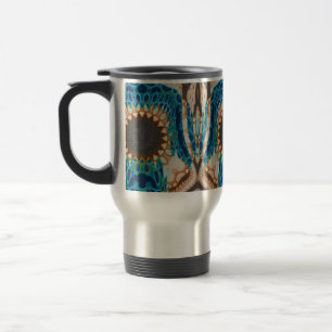 Turquoise Gold Sun Southwestern Art Travel Mug