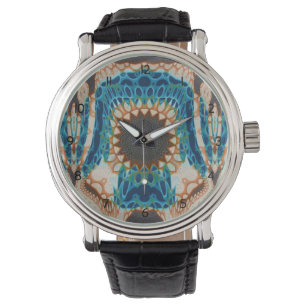 Turquoise Gold Sun Southwestern Art Watch