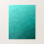 Turquoise gradient geometric mesh pattern Triangle Jigsaw Puzzle<br><div class="desc">Triangle geometric mesh with light dark aqua turquoise ombre gradient.</div>
