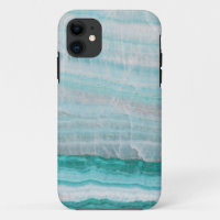 Turquoise Granite Stone Layered Wave Print