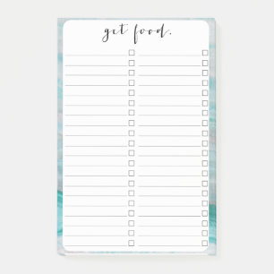 Turquoise Granite Stone Layered Wave Print Post-it Notes