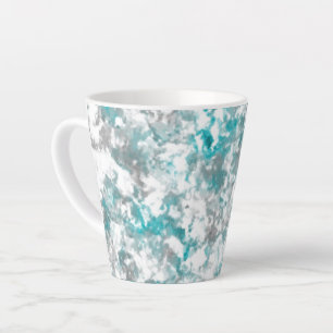 Turquoise gray and white marble texture latte mug