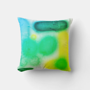 Turquoise Green Abstract Art Cushion Throw Pillow
