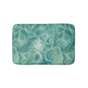 Turquoise Green Abstract Bath Mat