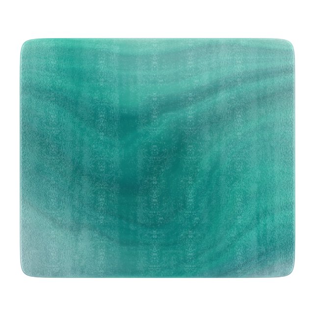 Turquoise Green Abstract Pattern Cutting Board (Front)