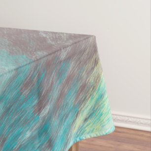 Turquoise, Green and Mauve Marble Abstract Tablecloth