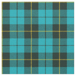 Turquoise green/blue plaid yellow/black stripe fabric