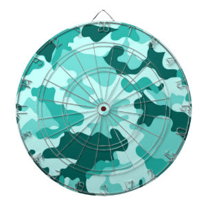 Turquoise Green Camo Dartboard