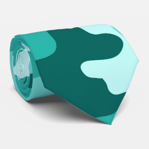 Turquoise Green Camo Neck Tie