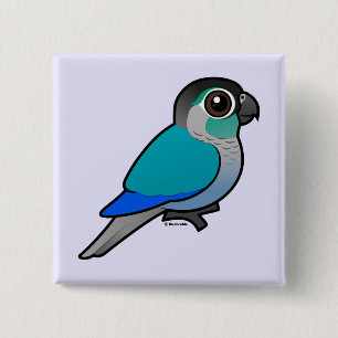 Turquoise Green-cheeked Conure 15 Cm Square Badge