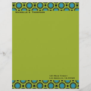 turquoise green circles customised letterhead