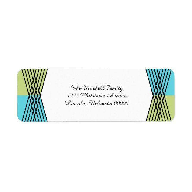 Turquoise Green Colourful Deco Address Labels (Front)